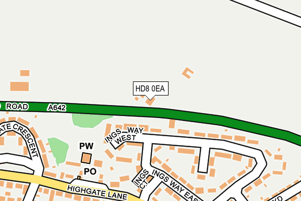 HD8 0EA map - OS OpenMap – Local (Ordnance Survey)