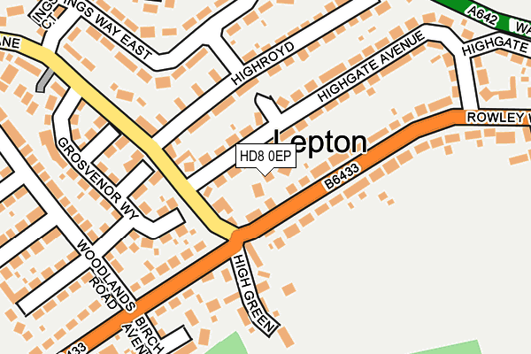 HD8 0EP map - OS OpenMap – Local (Ordnance Survey)