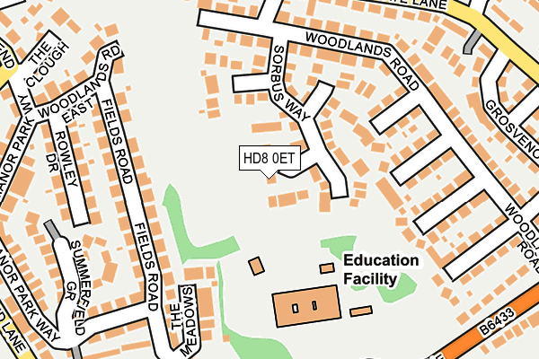 HD8 0ET map - OS OpenMap – Local (Ordnance Survey)