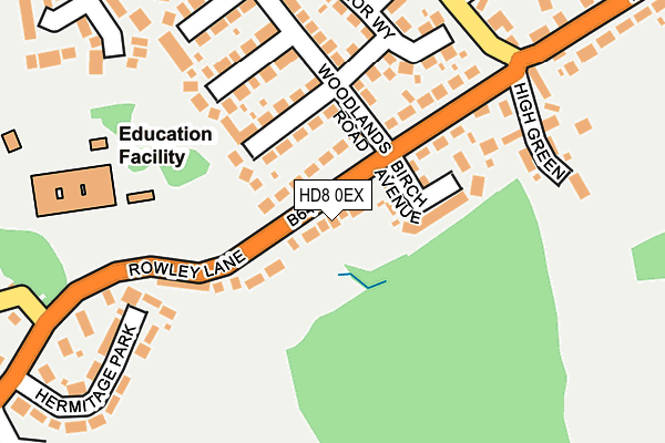 HD8 0EX map - OS OpenMap – Local (Ordnance Survey)