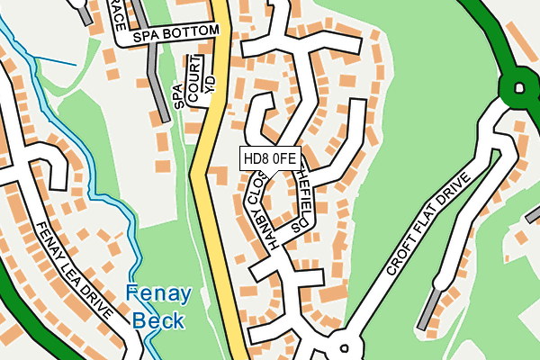 HD8 0FE map - OS OpenMap – Local (Ordnance Survey)