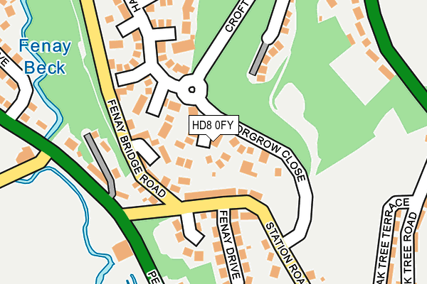 HD8 0FY map - OS OpenMap – Local (Ordnance Survey)