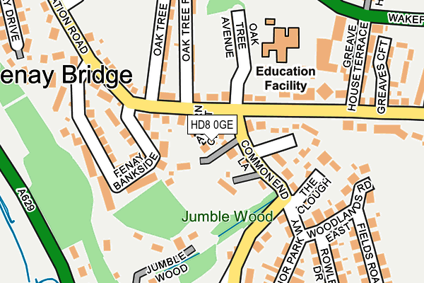 HD8 0GE map - OS OpenMap – Local (Ordnance Survey)