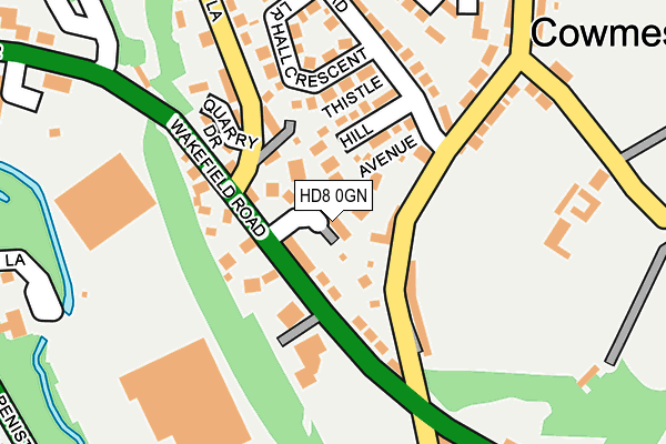 HD8 0GN map - OS OpenMap – Local (Ordnance Survey)