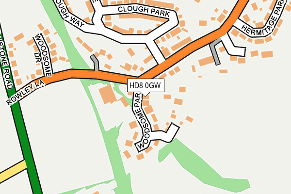 HD8 0GW map - OS OpenMap – Local (Ordnance Survey)