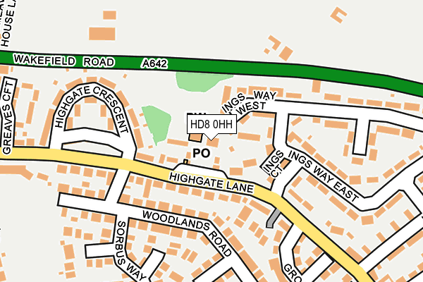 HD8 0HH map - OS OpenMap – Local (Ordnance Survey)