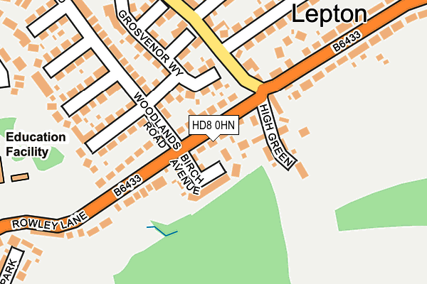 HD8 0HN map - OS OpenMap – Local (Ordnance Survey)