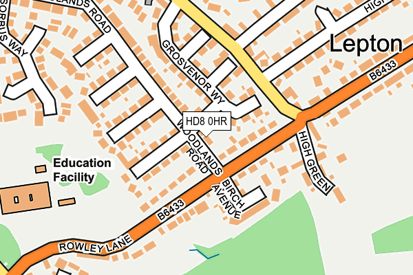 HD8 0HR map - OS OpenMap – Local (Ordnance Survey)