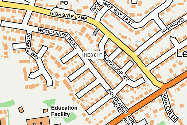 HD8 0HT map - OS OpenMap – Local (Ordnance Survey)