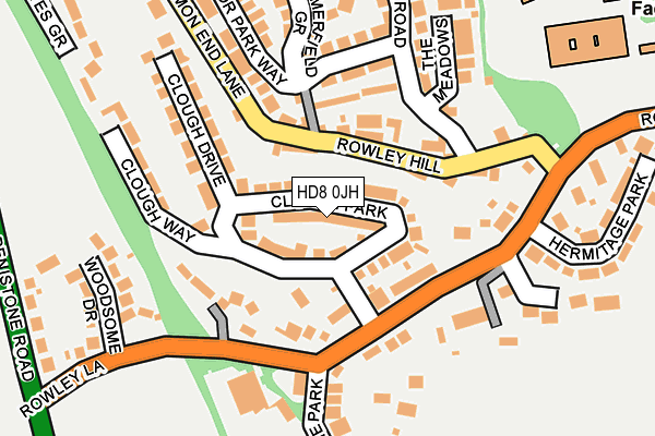 HD8 0JH map - OS OpenMap – Local (Ordnance Survey)