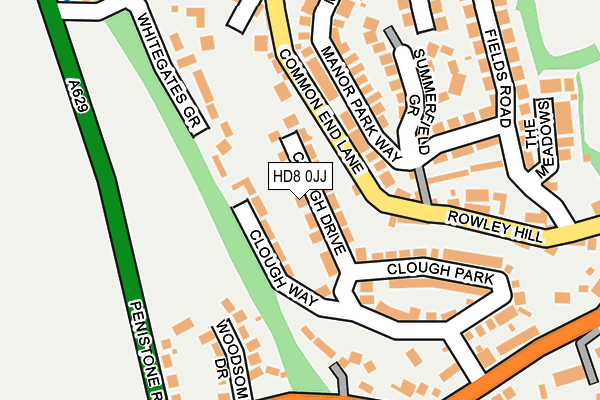 HD8 0JJ map - OS OpenMap – Local (Ordnance Survey)