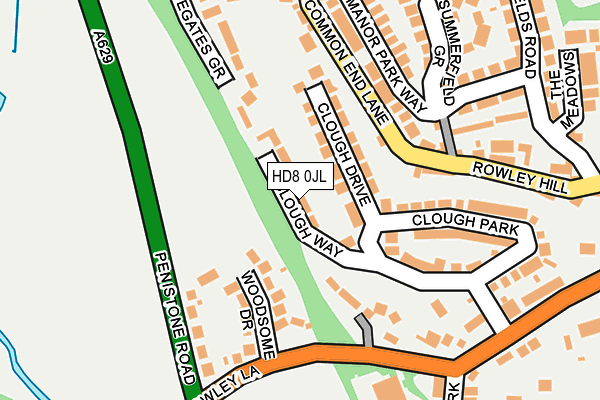HD8 0JL map - OS OpenMap – Local (Ordnance Survey)