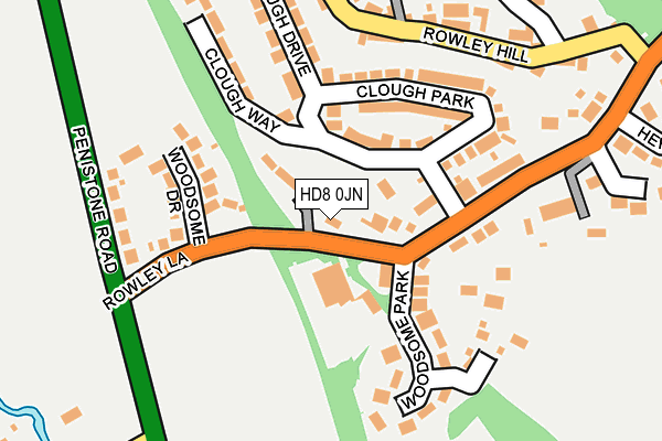 HD8 0JN map - OS OpenMap – Local (Ordnance Survey)