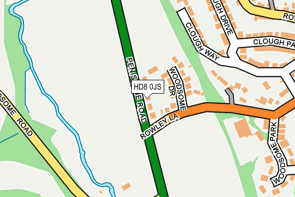 HD8 0JS map - OS OpenMap – Local (Ordnance Survey)