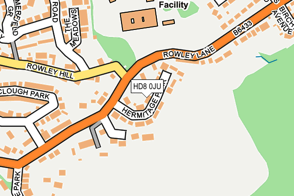 HD8 0JU map - OS OpenMap – Local (Ordnance Survey)