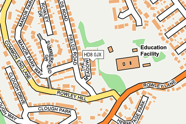 HD8 0JX map - OS OpenMap – Local (Ordnance Survey)