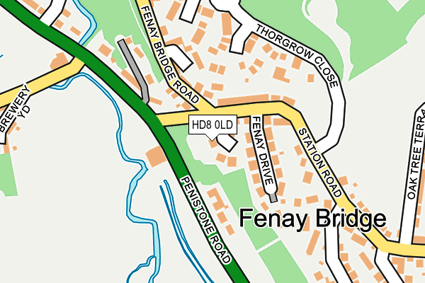 HD8 0LD map - OS OpenMap – Local (Ordnance Survey)