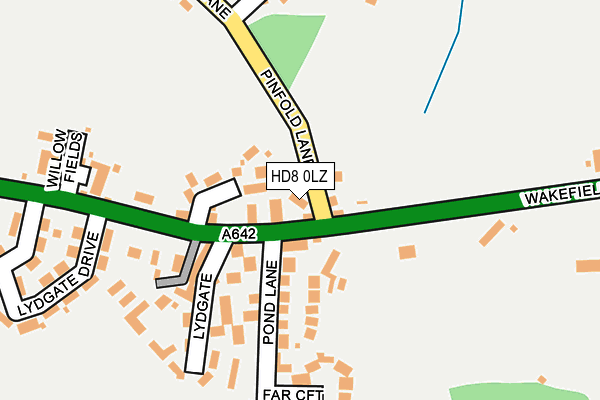 HD8 0LZ map - OS OpenMap – Local (Ordnance Survey)