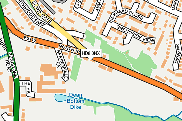 HD8 0NX map - OS OpenMap – Local (Ordnance Survey)