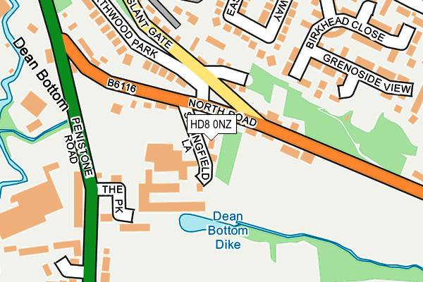 HD8 0NZ map - OS OpenMap – Local (Ordnance Survey)