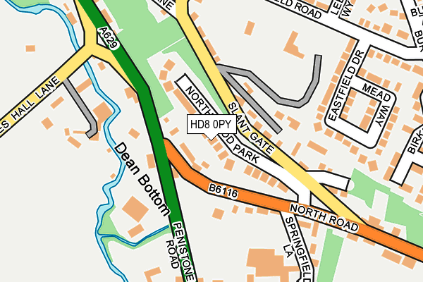 HD8 0PY map - OS OpenMap – Local (Ordnance Survey)