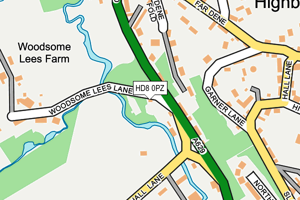 HD8 0PZ map - OS OpenMap – Local (Ordnance Survey)