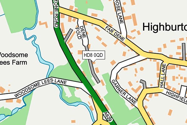 HD8 0QD map - OS OpenMap – Local (Ordnance Survey)