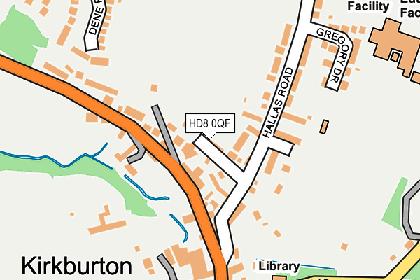 HD8 0QF map - OS OpenMap – Local (Ordnance Survey)