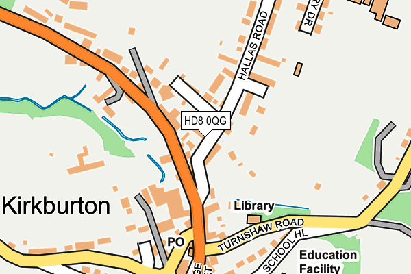 HD8 0QG map - OS OpenMap – Local (Ordnance Survey)