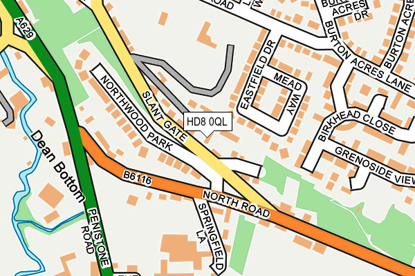 HD8 0QL map - OS OpenMap – Local (Ordnance Survey)