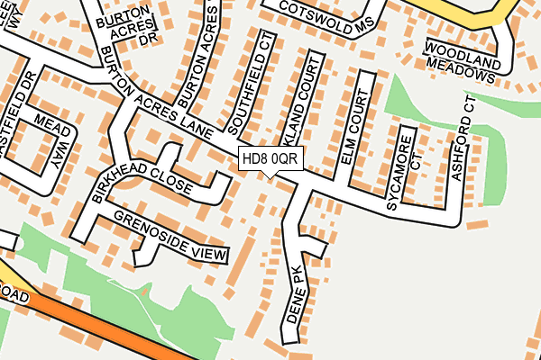 HD8 0QR map - OS OpenMap – Local (Ordnance Survey)