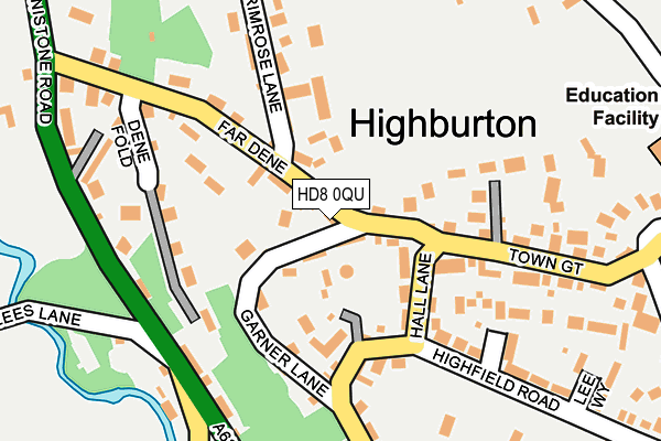 HD8 0QU map - OS OpenMap – Local (Ordnance Survey)