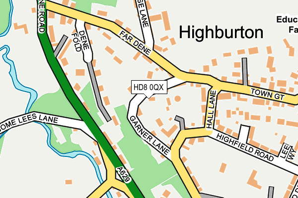 HD8 0QX map - OS OpenMap – Local (Ordnance Survey)