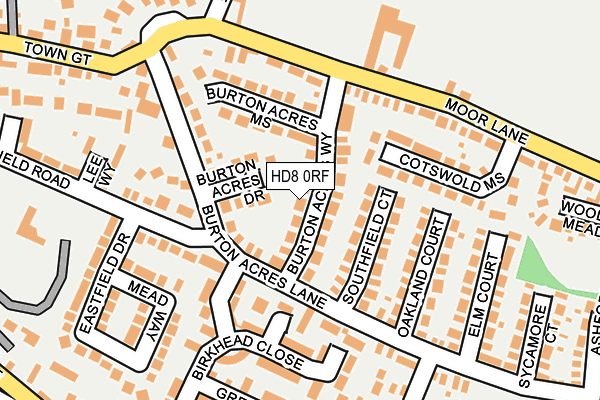 HD8 0RF map - OS OpenMap – Local (Ordnance Survey)