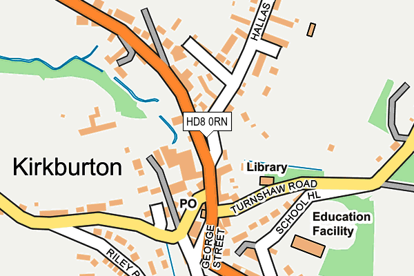 HD8 0RN map - OS OpenMap – Local (Ordnance Survey)