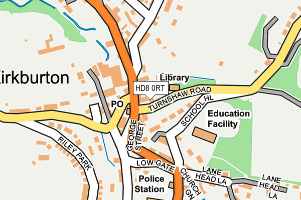HD8 0RT map - OS OpenMap – Local (Ordnance Survey)