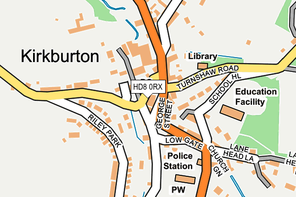 HD8 0RX map - OS OpenMap – Local (Ordnance Survey)