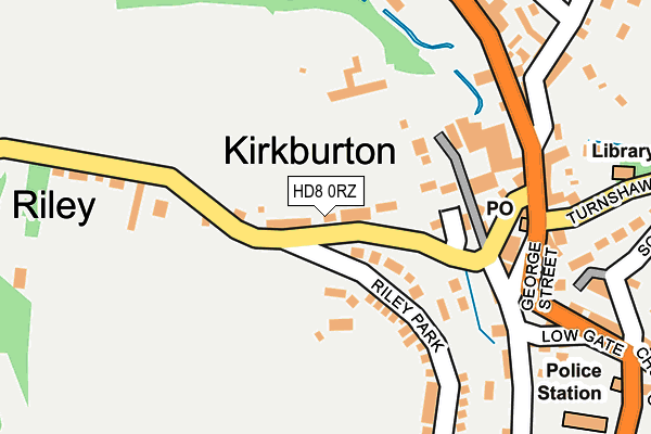 HD8 0RZ map - OS OpenMap – Local (Ordnance Survey)