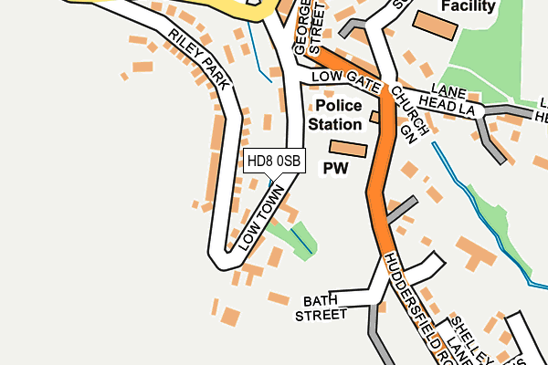 HD8 0SB map - OS OpenMap – Local (Ordnance Survey)