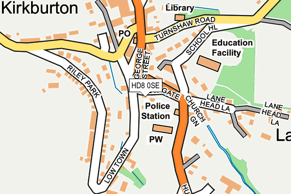 HD8 0SE map - OS OpenMap – Local (Ordnance Survey)