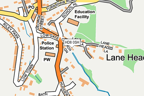 HD8 0SH map - OS OpenMap – Local (Ordnance Survey)