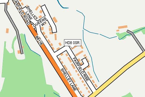 HD8 0SR map - OS OpenMap – Local (Ordnance Survey)