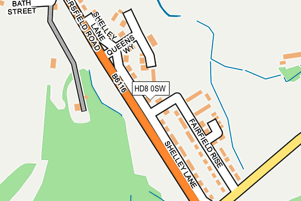HD8 0SW map - OS OpenMap – Local (Ordnance Survey)