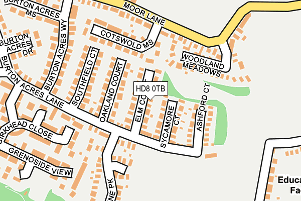 HD8 0TB map - OS OpenMap – Local (Ordnance Survey)