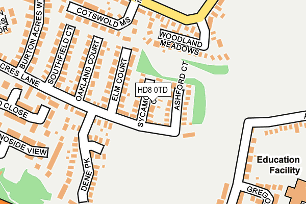 HD8 0TD map - OS OpenMap – Local (Ordnance Survey)
