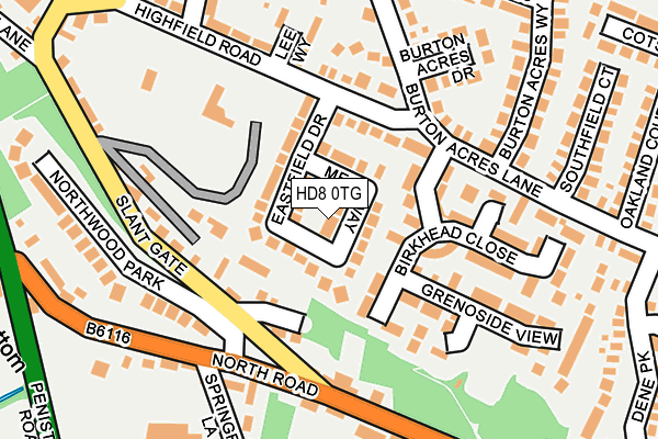 HD8 0TG map - OS OpenMap – Local (Ordnance Survey)
