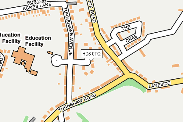 HD8 0TQ map - OS OpenMap – Local (Ordnance Survey)