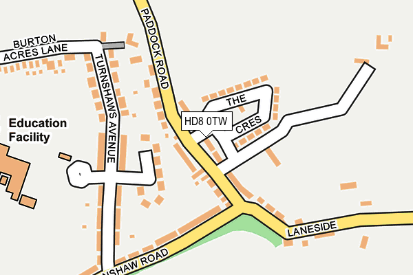 HD8 0TW map - OS OpenMap – Local (Ordnance Survey)