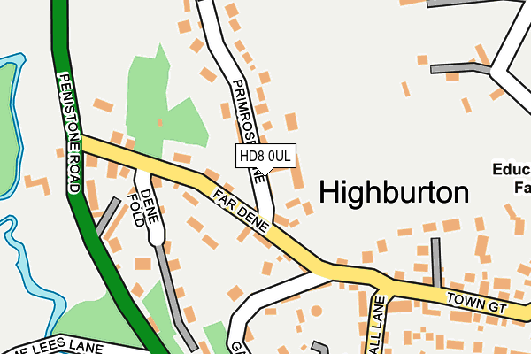 HD8 0UL map - OS OpenMap – Local (Ordnance Survey)