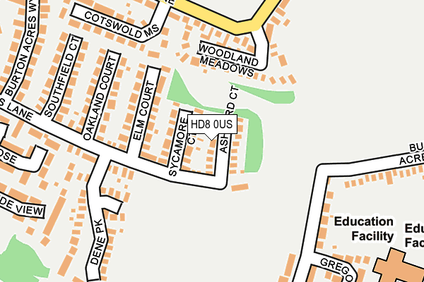 HD8 0US map - OS OpenMap – Local (Ordnance Survey)